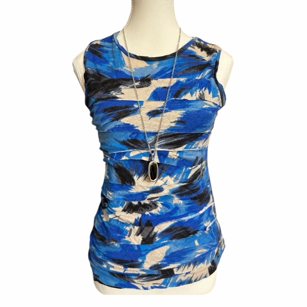 Ann Taylor sleeveless  blue black tones blouse size xsmall petite
3x$20 bundle
